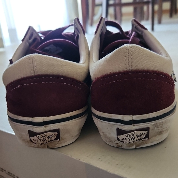 Vans Men's Burgundy and Cream Sneakers - Picture 6 of 6